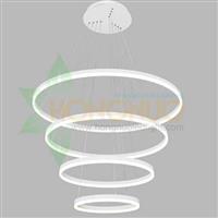 minimalist Slim Large 4 ring shaped suspended led lighting